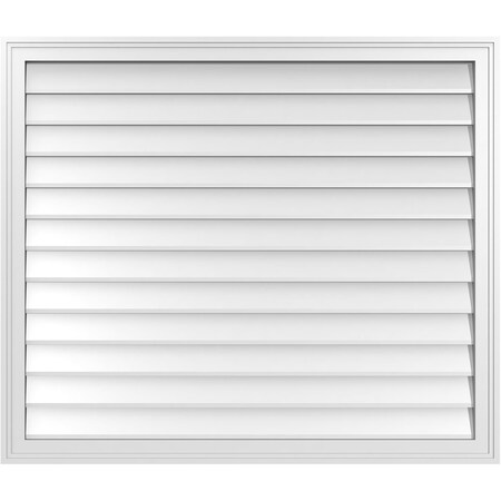 Ekena Millwork Vertical Surface Mount PVC Gable Vnt: Non-Functional, w/2"W x 1-1/2"H, Brickmould Frame, 42"W x 36"H GVPVE42X3602SN